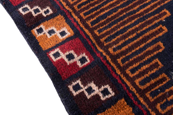Detail image of 2' 9 x 4' 7 Hand Knotted Balouch Persian Wool Rug