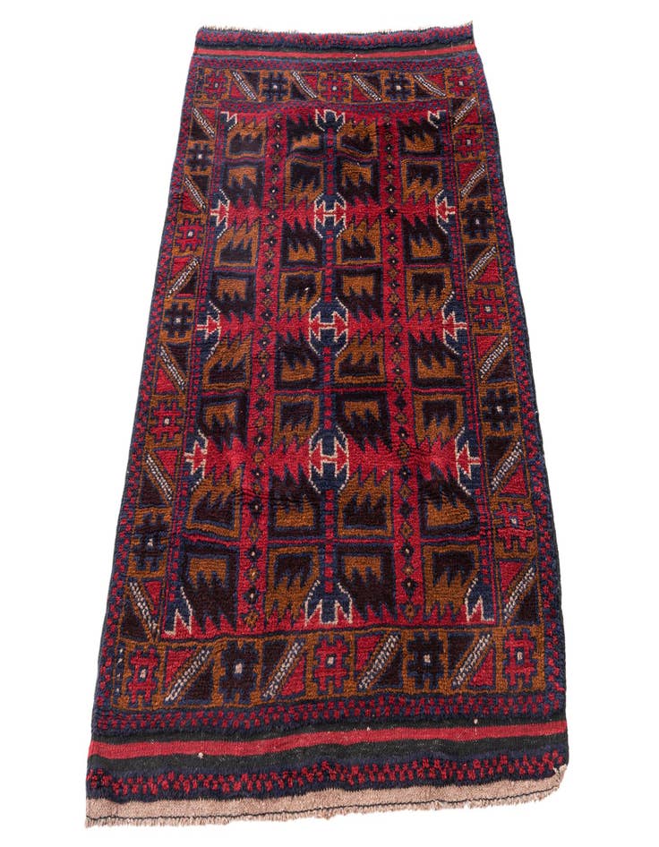 Detail image of 3' x 4' 6  Hand Knotted Balouch Persian Wool Rug