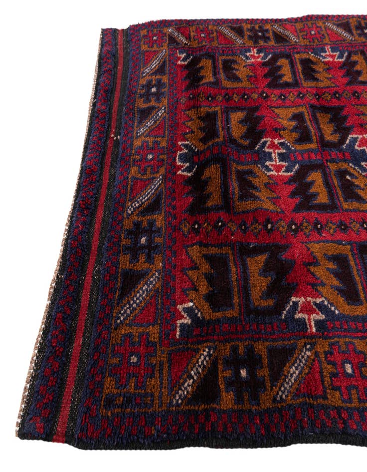 Detail image of 3' x 4' 6  Hand Knotted Balouch Persian Wool Rug