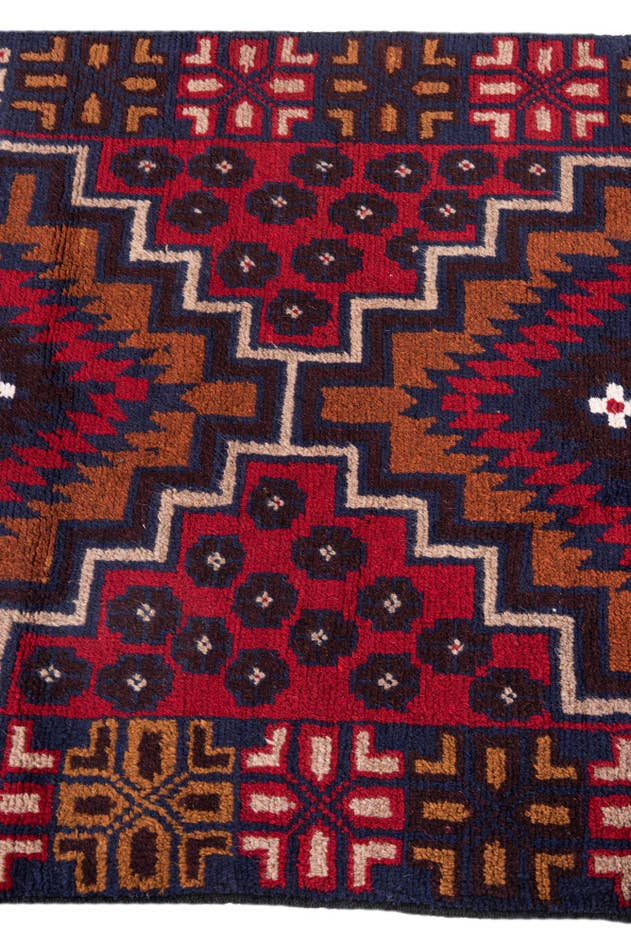 Detail image of 85cm x 145cm anudado a mano Balouch Alfombra Persa Lana