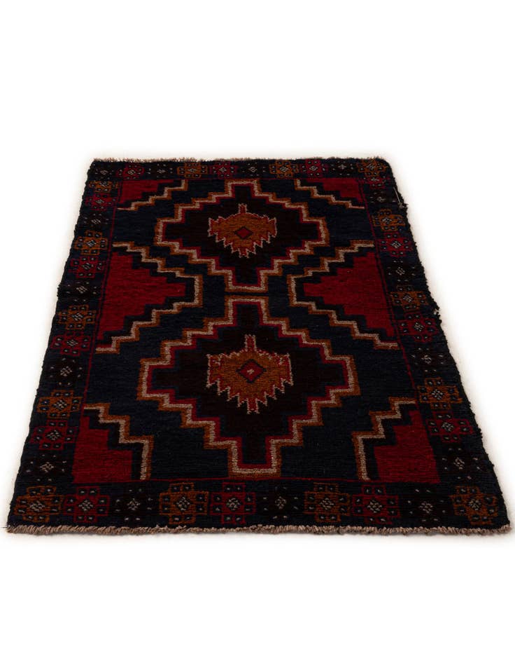 Detail image of 2' 10 x 4' 9 Hand Knotted Balouch Persian Wool Rug