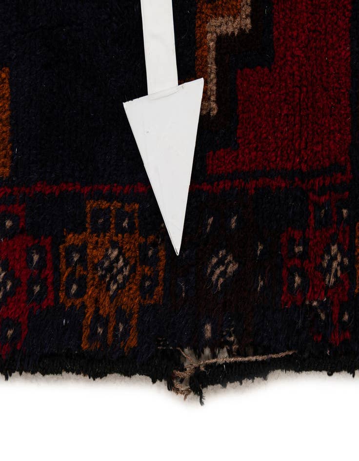 Detail image of 2' 10 x 4' 9 Hand Knotted Balouch Persian Wool Rug