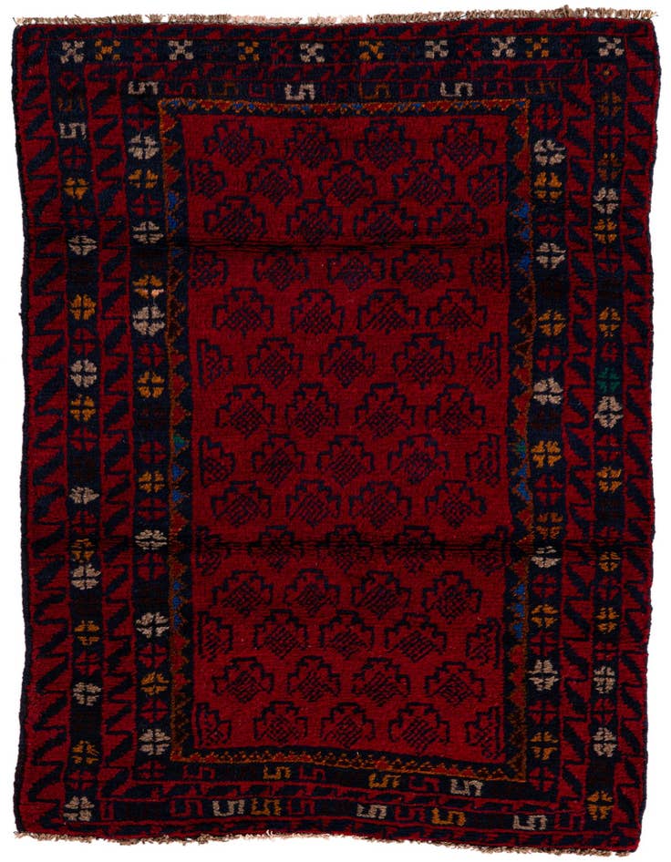 Detail image of 2' 9 x 4' 7 Hand Knotted Balouch Persian Wool Rug