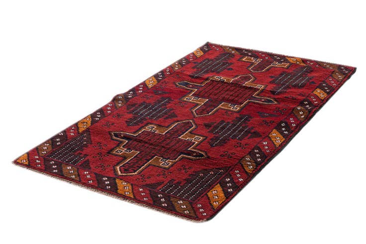Detail image of 2' 9 x 4' 10 Hand Knotted Balouch Persian Wool Rug