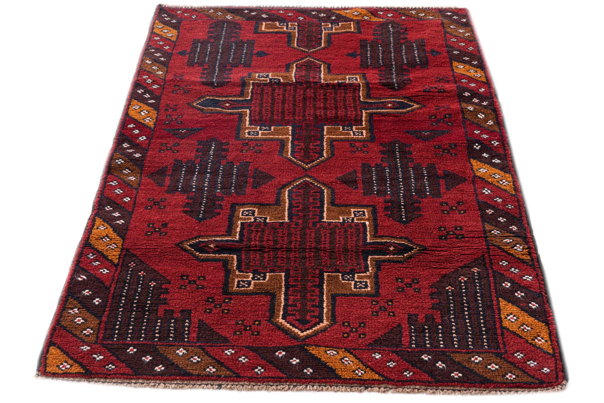 2' 9 x 4' 10 Hand Knotted Balouch Persian Wool Rug