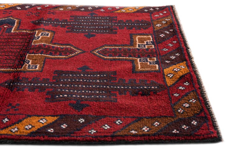Detail image of 2' 9 x 4' 10 Hand Knotted Balouch Persian Wool Rug