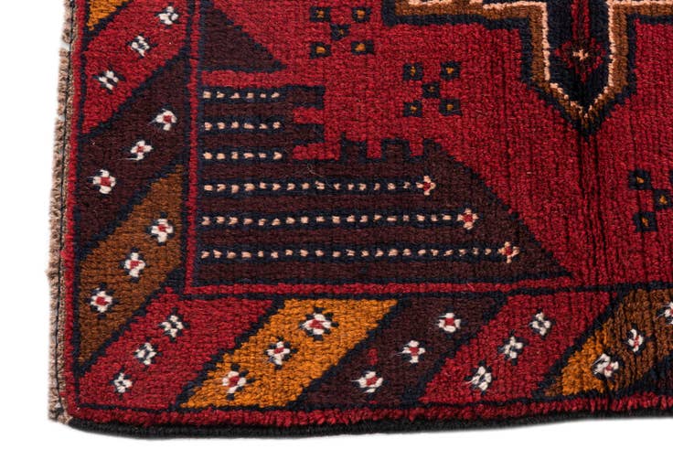 Detail image of 2' 9 x 4' 10 Hand Knotted Balouch Persian Wool Rug