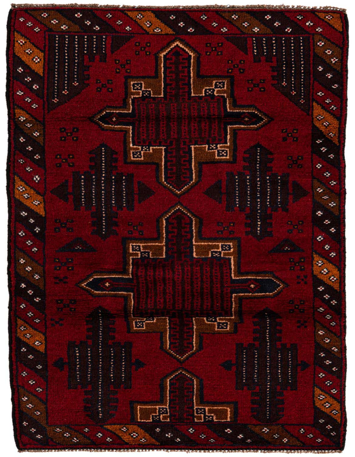 2' 9 x 4' 10 Hand Knotted Balouch Persian Wool Rug