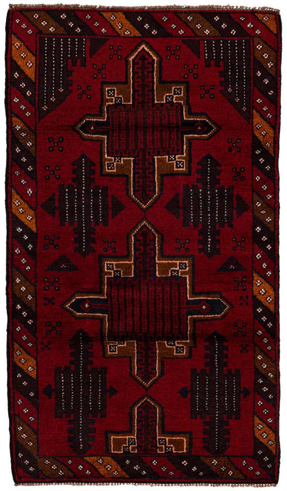 2' 9 x 4' 10 Hand Knotted Balouch Persian Wool Rug