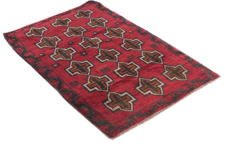 Detail image of 3' x 4' 4 Hand Knotted Balouch Persian Wool Rug