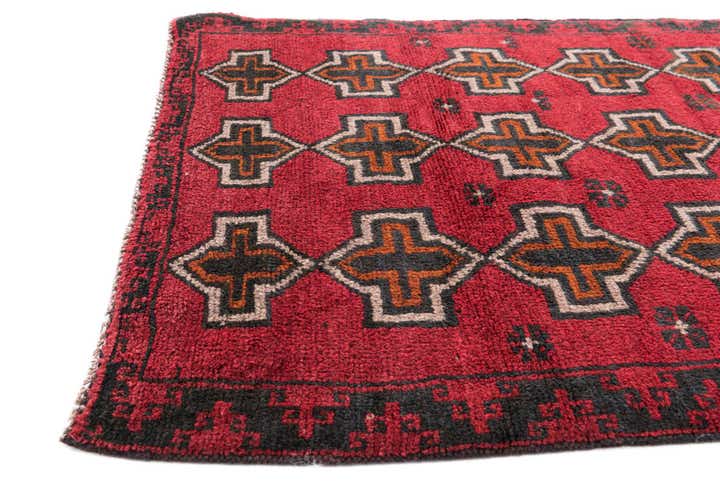 3' x 4' 4 Hand Knotted Balouch Persian Wool Rug
