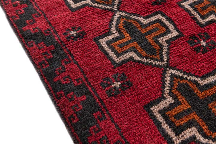 3' x 4' 4 Hand Knotted Balouch Persian Wool Rug