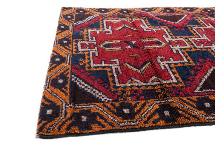 3' x 4' 9 Hand Knotted Balouch Persian Wool Rug