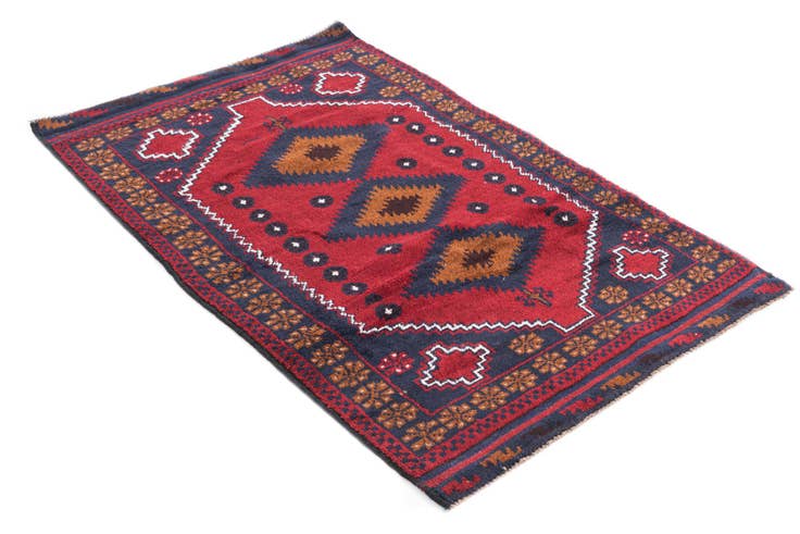 Detail image of 2' 10 x 4' 9 Hand Knotted Balouch Persian Wool Rug