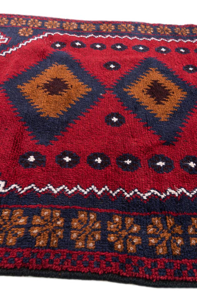 Detail image of 2' 10 x 4' 9 Hand Knotted Balouch Persian Wool Rug
