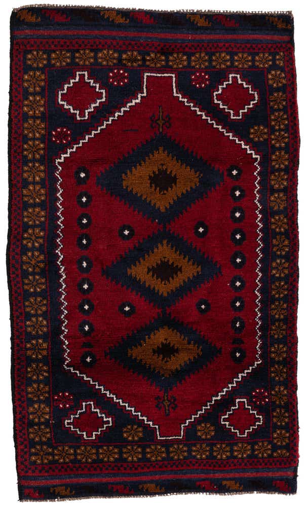 2' 10 x 4' 9 Hand Knotted Balouch Persian Wool Rug