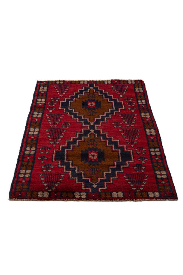 Detail image of 2' 10 x 4' 7 Hand Knotted Balouch Persian Wool Rug