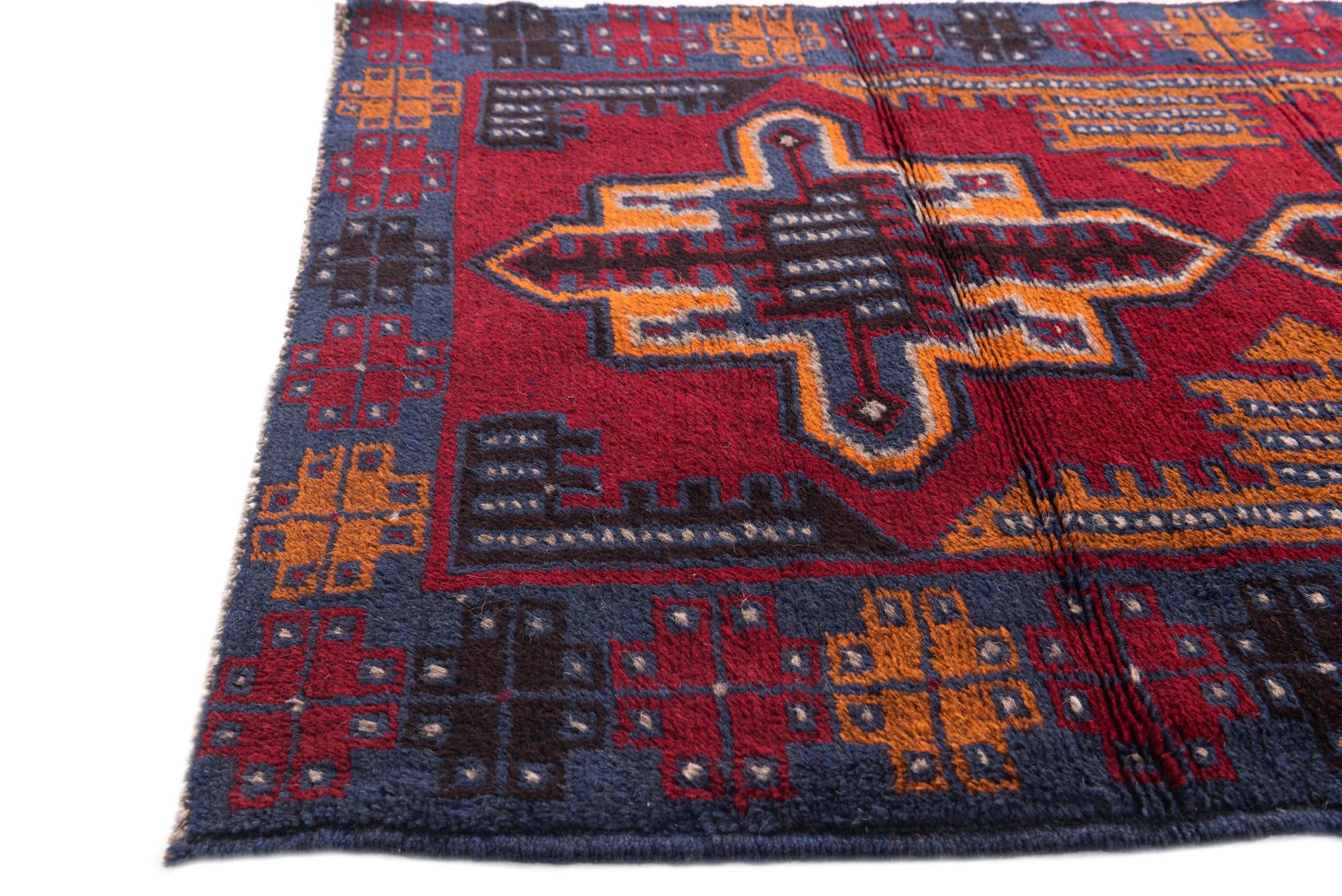 3' x 4' 6 Hand Knotted Balouch Persian Wool Rug