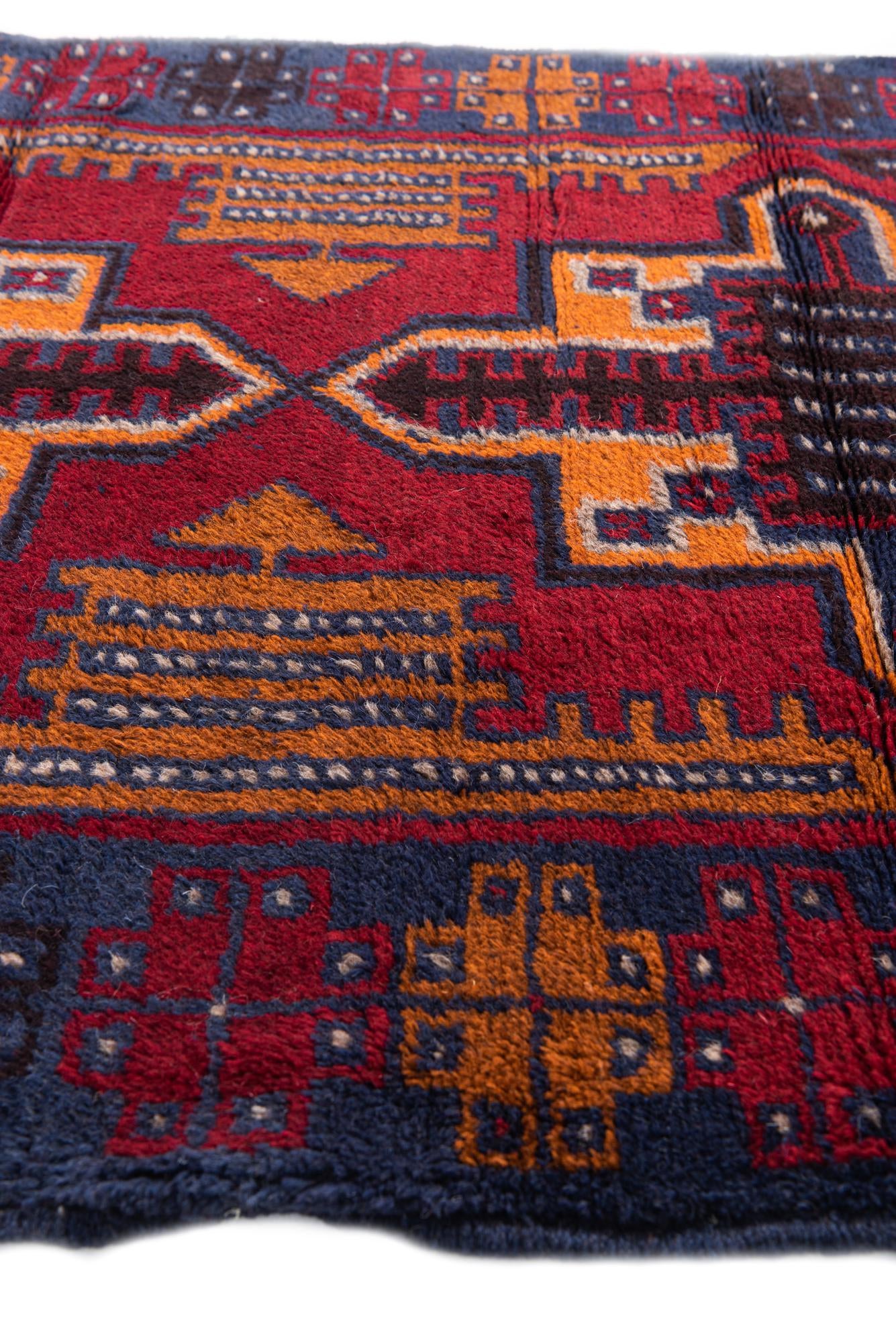 3' x 4' 6 Hand Knotted Balouch Persian Wool Rug