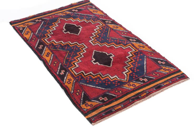 Detail image of 2' 10 x 4' 8 Hand Knotted Balouch Persian Wool Rug