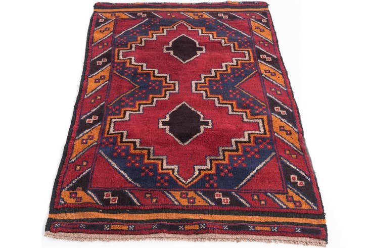 Detail image of 2' 10 x 4' 8 Hand Knotted Balouch Persian Wool Rug