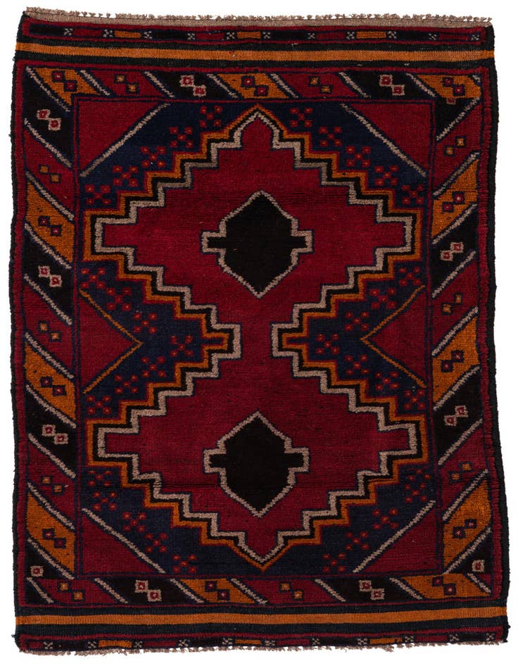 Detail image of 2' 10 x 4' 8 Hand Knotted Balouch Persian Wool Rug