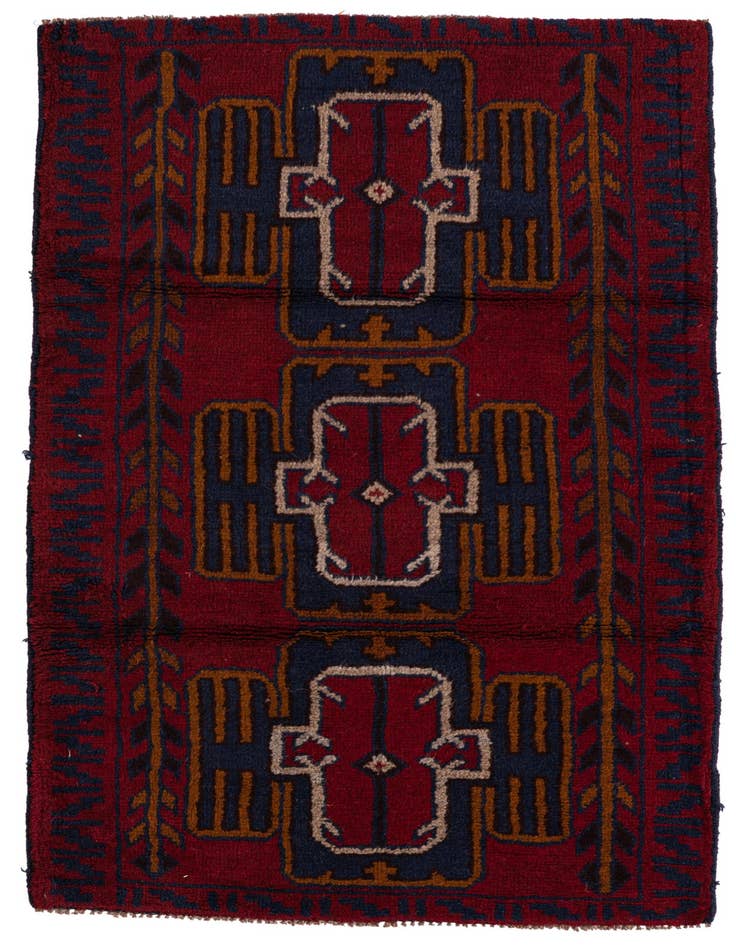 Detail image of 2' 10 x 4' 8 Hand Knotted Balouch Persian Wool Rug