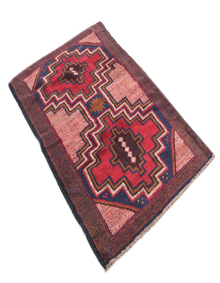 Detail image of 3' x 4' 5  Hand Knotted Balouch Persian Wool Rug