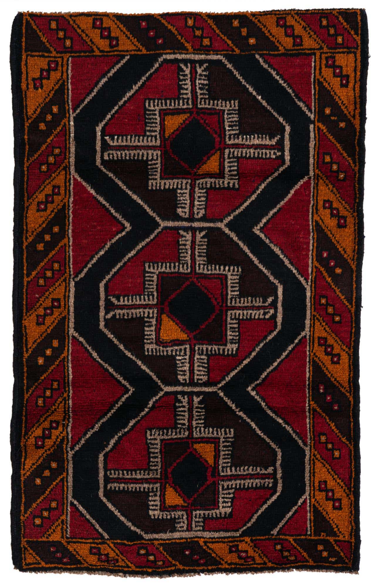 3' x 4' 8 Hand Knotted Balouch Persian Wool Rug