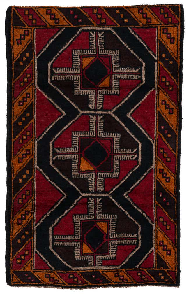 3' x 4' 8 Hand Knotted Balouch Persian Wool Rug