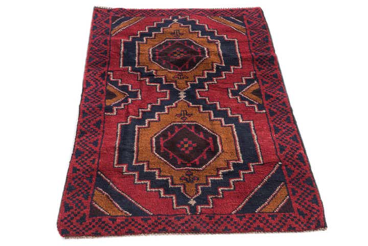 2' 10 x 4' 6 Hand Knotted Balouch Persian Wool Rug