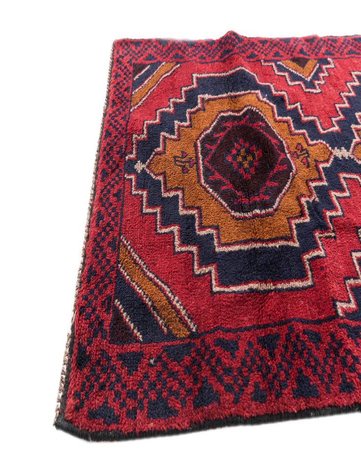 Detail image of 2' 10 x 4' 6 Hand Knotted Balouch Persian Wool Rug