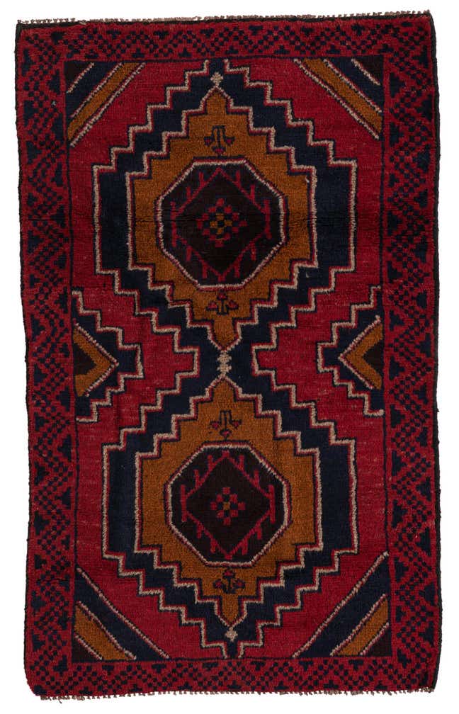 2' 10 x 4' 6 Hand Knotted Balouch Persian Wool Rug