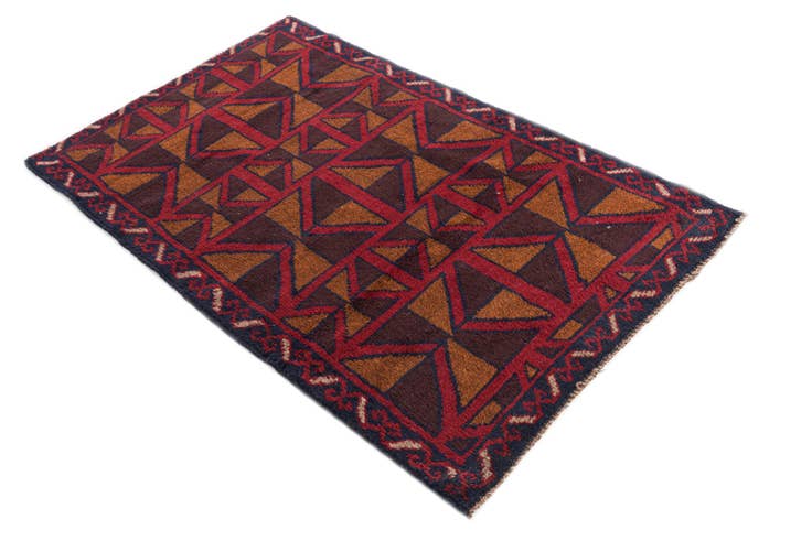 Detail image of 2' 10 x 4' 5 Hand Knotted Balouch Persian Wool Rug
