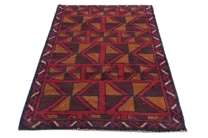 2' 10 x 4' 5 Hand Knotted Balouch Persian Wool Rug