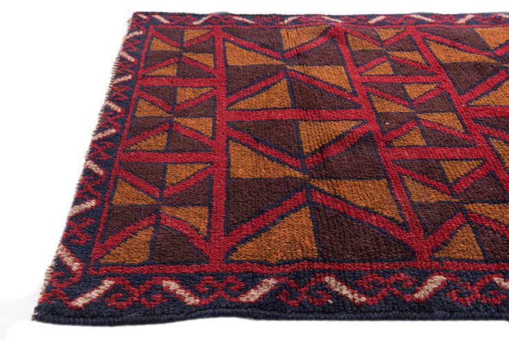 Detail image of 2' 10 x 4' 5 Hand Knotted Balouch Persian Wool Rug