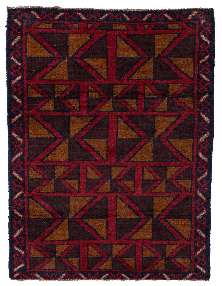 Detail image of 2' 10 x 4' 5 Hand Knotted Balouch Persian Wool Rug