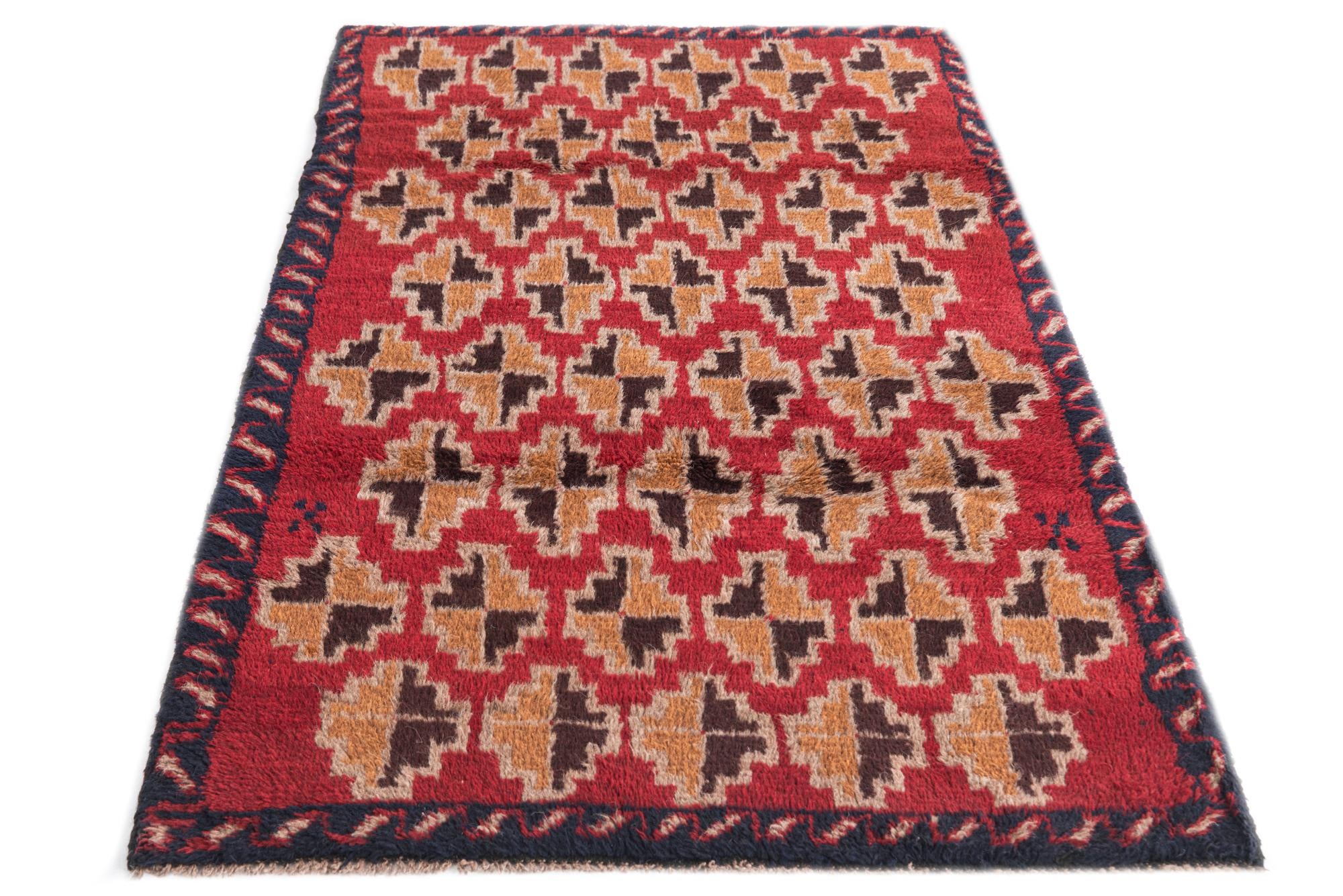 2' 10 x 4' 6 Hand Knotted Balouch Persian Wool Rug