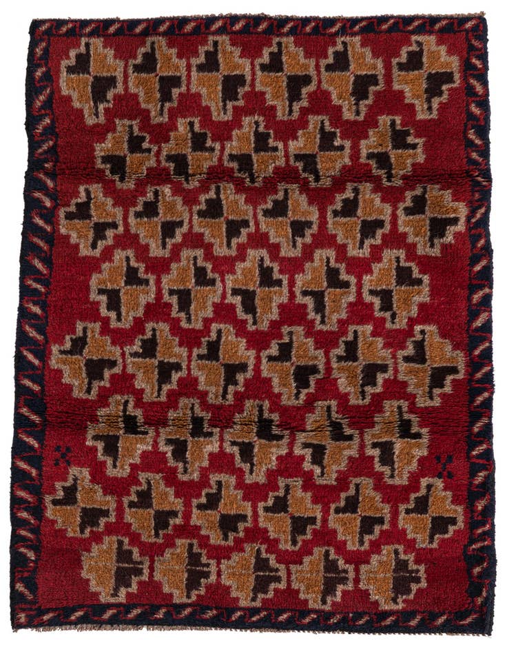 Detail image of 2' 10 x 4' 6 Hand Knotted Balouch Persian Wool Rug