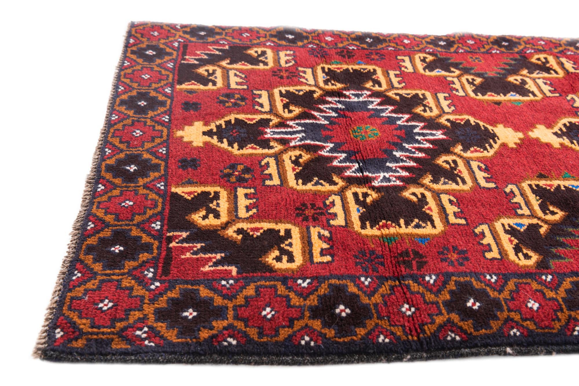 3' x 4' 5 Hand Knotted Balouch Persian Wool Rug