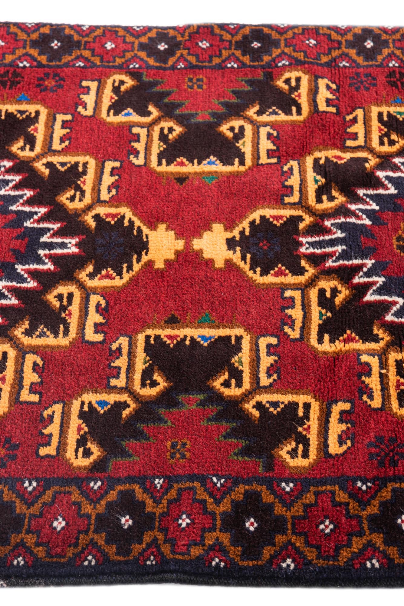 3' x 4' 5 Hand Knotted Balouch Persian Wool Rug