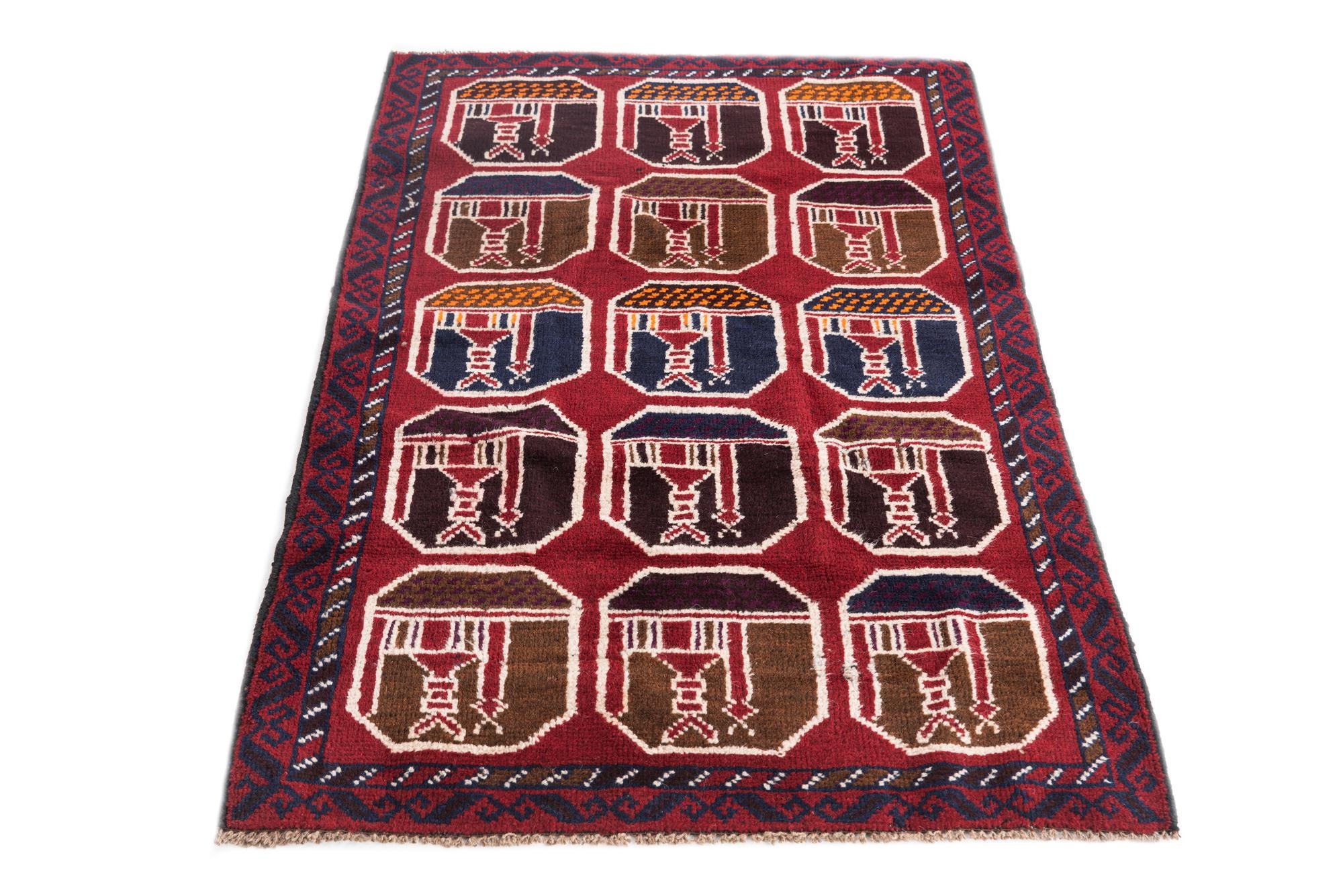 2' 10 x 4' 5 Hand Knotted Balouch Persian Wool Rug