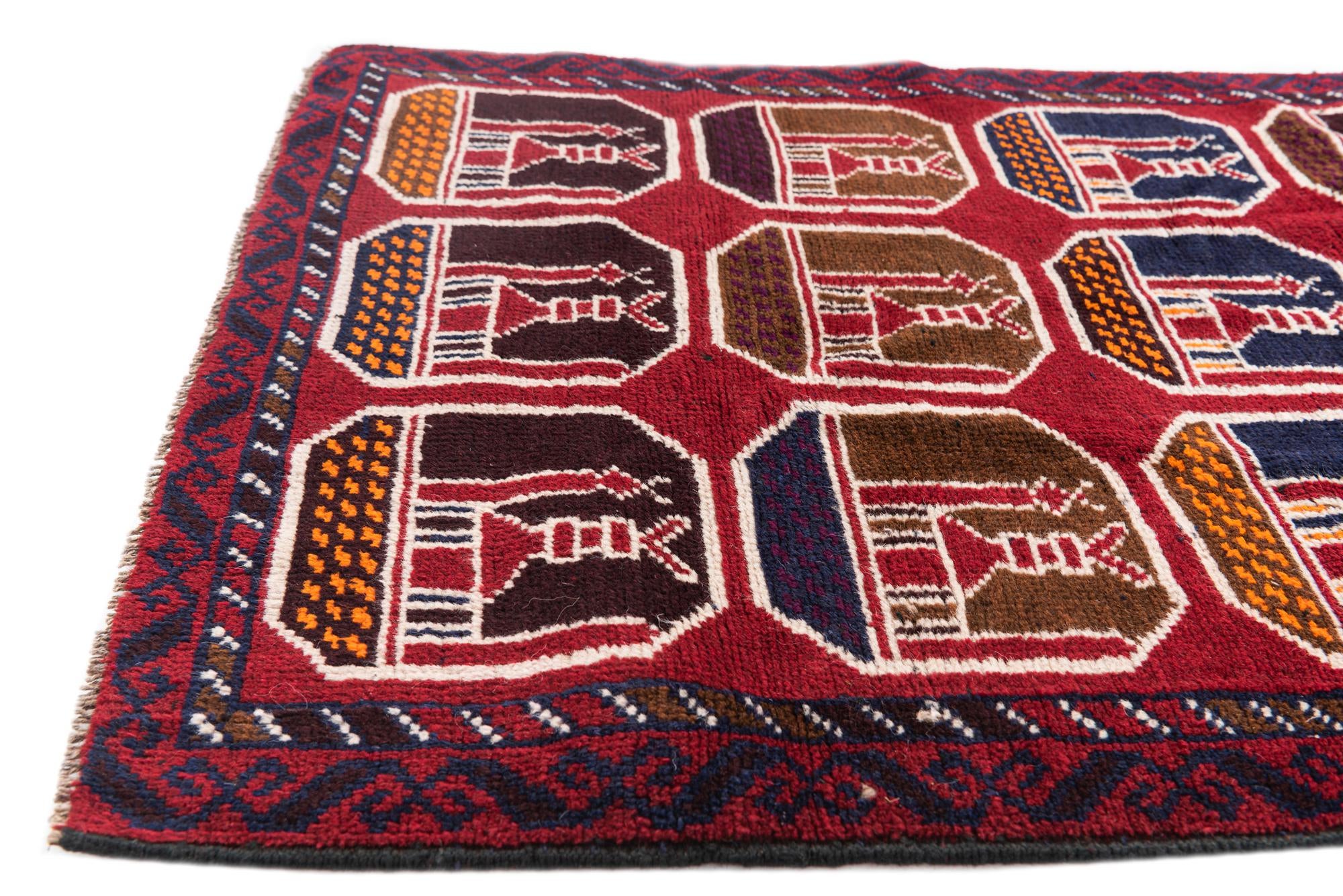 2' 10 x 4' 5 Hand Knotted Balouch Persian Wool Rug