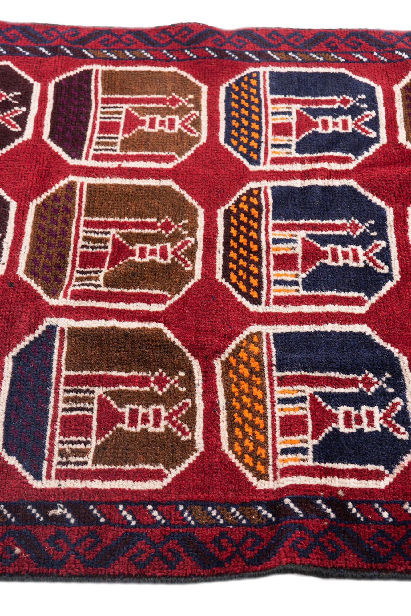 2' 10 x 4' 5 Hand Knotted Balouch Persian Wool Rug