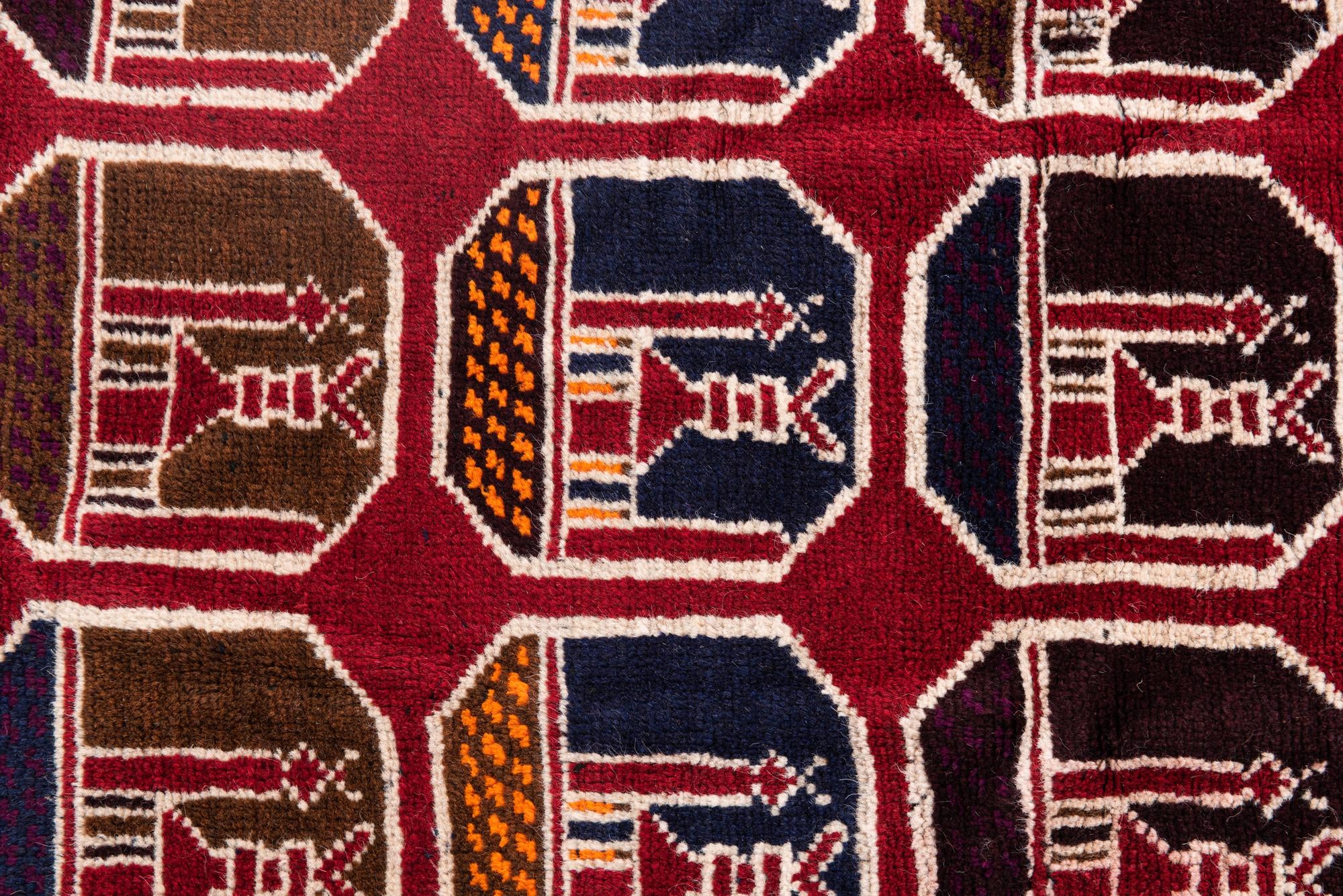 2' 10 x 4' 5 Hand Knotted Balouch Persian Wool Rug