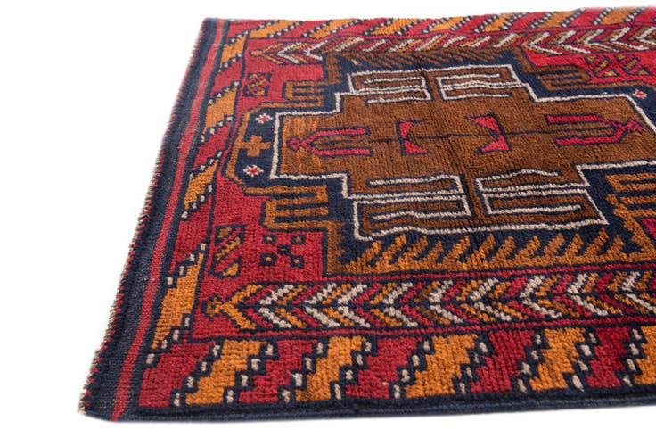 Detail image of 2' 10 x 4' 8 Hand Knotted Balouch Persian Wool Rug