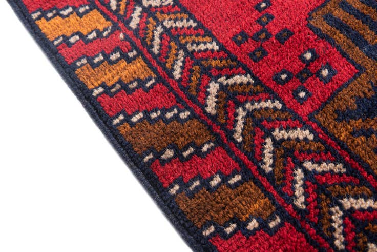 Detail image of 2' 10 x 4' 8 Hand Knotted Balouch Persian Wool Rug