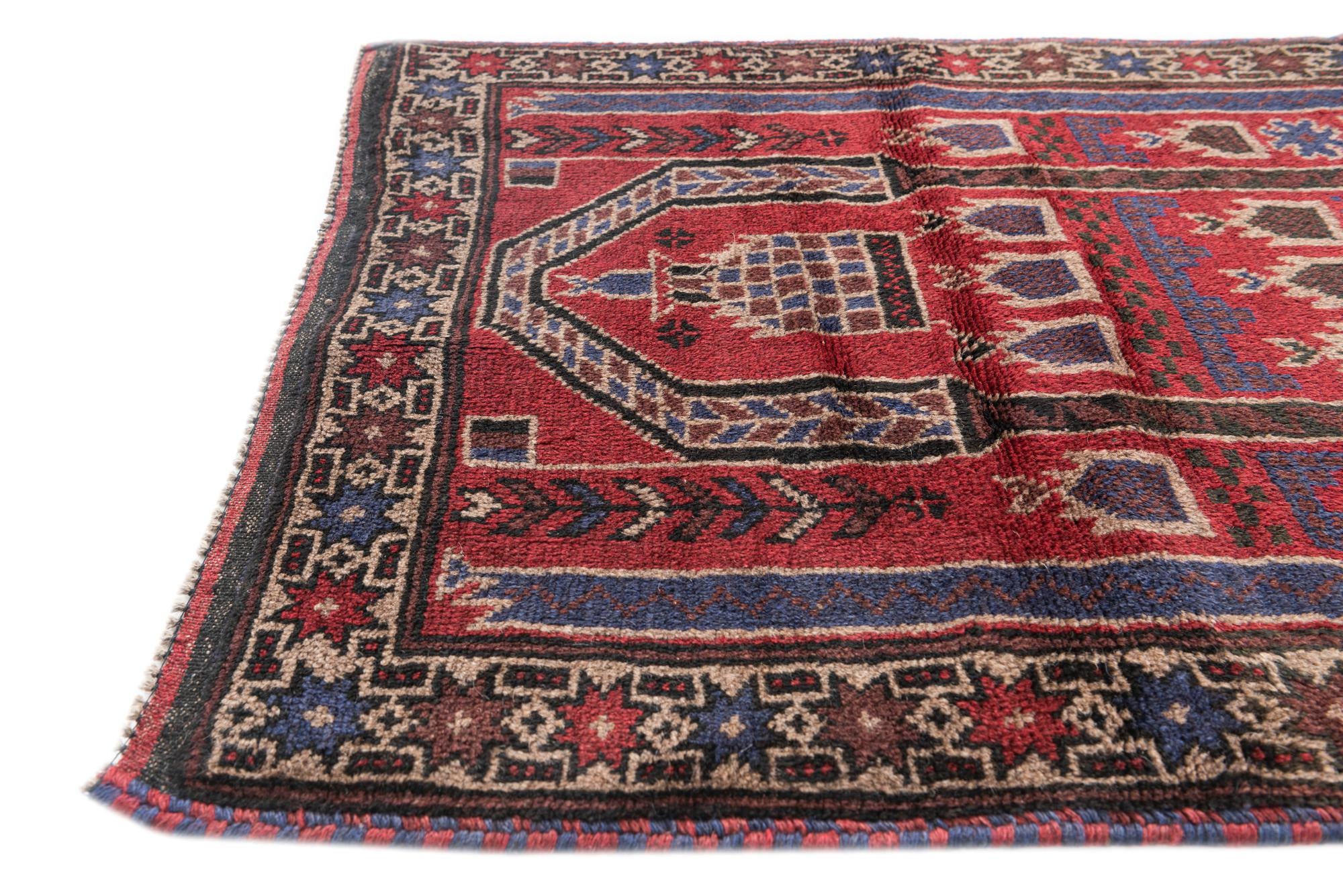 90cm x 140cm anudado a mano Balouch Alfombra Persa Lana