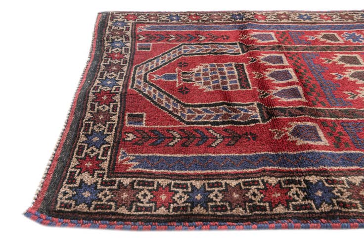 Detail image of 90cm x 140cm anudado a mano Balouch Alfombra Persa Lana