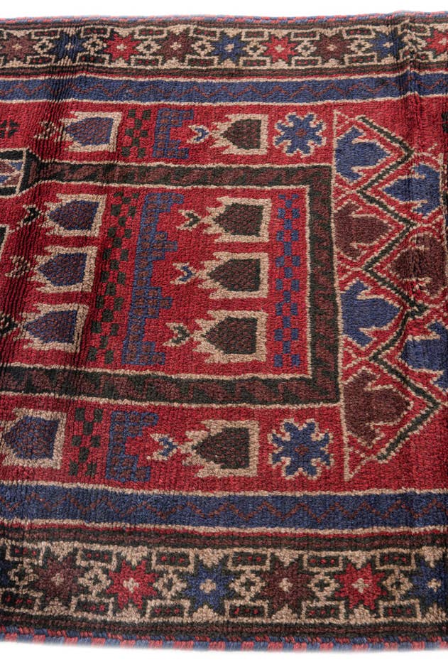 Detail image of 90cm x 140cm anudado a mano Balouch Alfombra Persa Lana